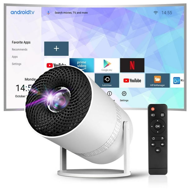 Proyector 4K Bluetooth 5.1 WiFi 6 Portátil con 200 ANSI y Sistema Incorporado Compatible con USB y H