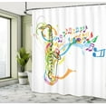 thumbnail image 5 of Ambesonne Colorful Shower Curtain, Saxophone Wavy Notes, 69"Wx70"L, Multicolor, 5 of 5