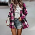 thumbnail image 2 of JGNGSHN Womens Flannel Jacket Long Plaid Shacket Casual Snap Button Tartan Trench Coat Long Sleeve Shirts with Pockets, 2 of 6