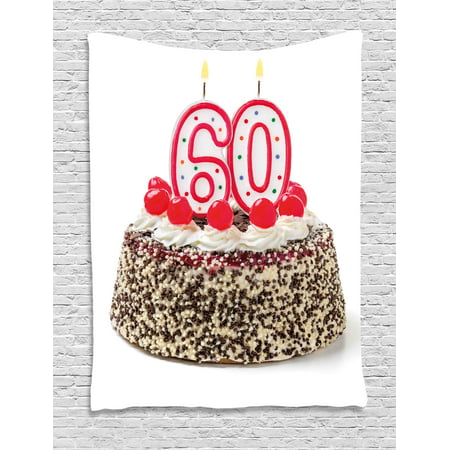  60th  Birthday  Decorations  Tapestry Happy Party  Cake with 