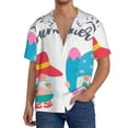thumbnail image 1 of Fotbe Gnomes Summer Camisa Estampada de Manga Corta para Hombre, Casual de Verano, Estilo Playero, Sin Arrugas-4X-Large, 1 of 5