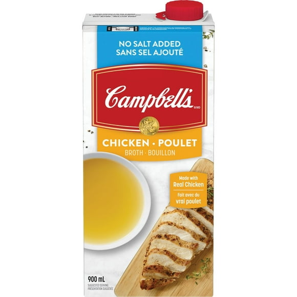 Bouillon de poulet Prêt à utiliser sans sel ajouté de Campbell’sMD, longue conservation