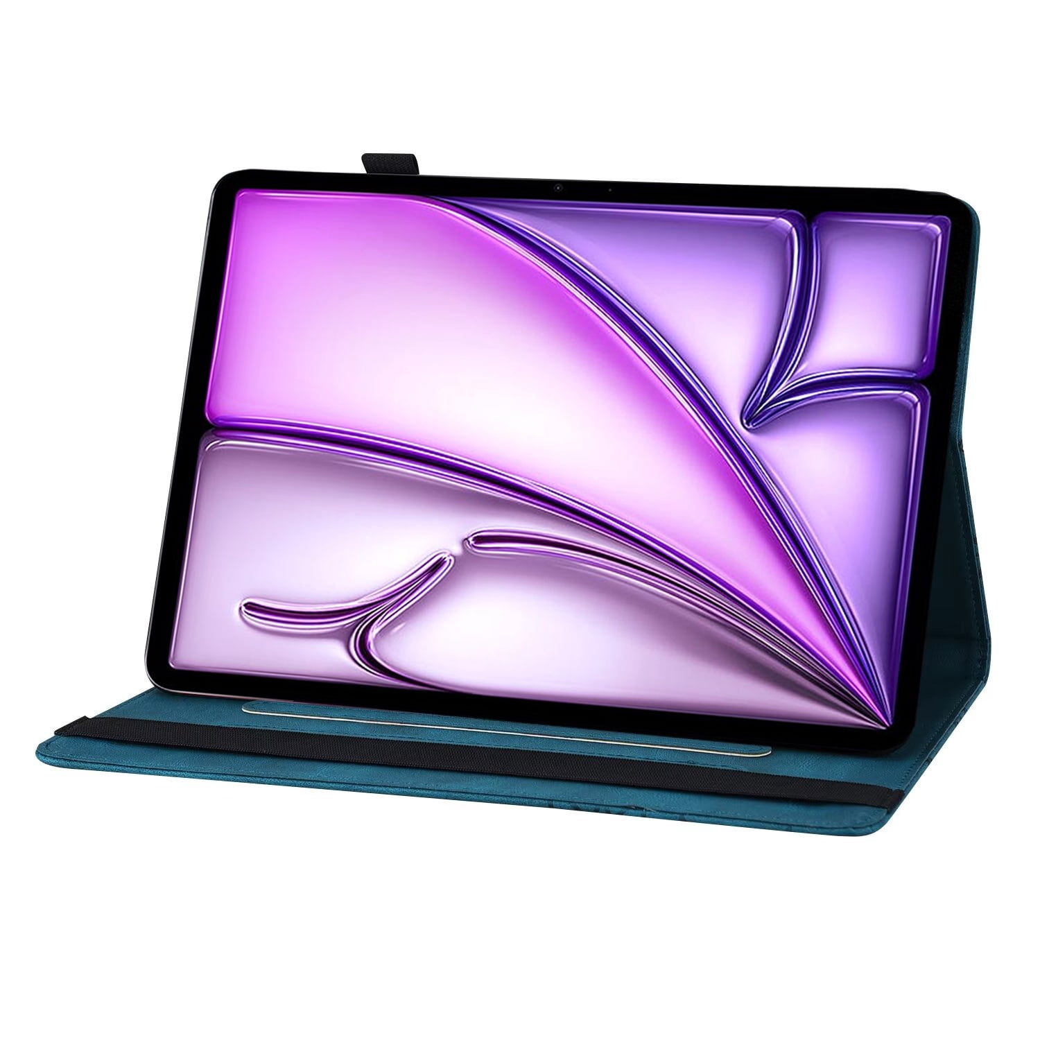 Dteck Butterfly Pattern Case for iPad Air 13 inch 2025/2024,Magnetic PU Leather Smart Auto Wake/Sleep Folio Stand Case Card Slot Pencil Holder Cover for iPad Air 13-in. M3/M2,Blue