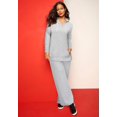 thumbnail image 3 of Roaman's Women's Plus Size Comfort+ Fleece V Neck Hooded Sweatshirt, 3 of 6