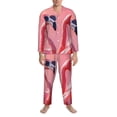 thumbnail image 3 of Fotbe Cool Flamingos Sunglasses Scene Pijama de Hombre con Estampado de Manga Larga, Conjunto de 2 Piezas, Ropa de Dormir Suave y Cómoda con Bolsillos-Medium, 3 of 7