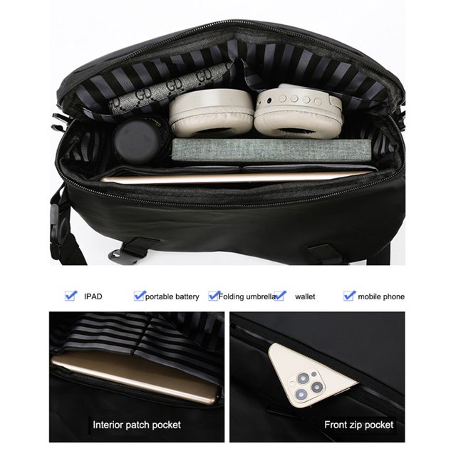 Bolsa De Hombro Bolso de almohada para hombre Bolso de hombro Oxford duradero para hombre para deporte de ciclismo (Negro A) Likrtyny Para Estrenar