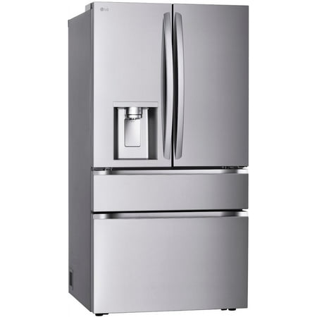 LG - 36-in Wide Standard-Depth MAX 28.6 Cu. Ft. 4-Door French Door Smart Refrigerator with Full-Convert Drawer - Stainless Steel