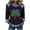 #0013-Black, variant on Women's St. Patrick's Day Graphic Print Round Neck 3/4 Sleeve Waffle Knit Loose Blouse