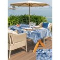thumbnail image 5 of Outdoor Tablecloth with Umbrella Hole for Patio/Picnic/Party/Camping, Navy Blue Coastal Waterproof Table Cloth Rectangle Table Cover Washable, Nautical Starfish Coral Jellyfish Shell Sea (52"x 70"), 5 of 8