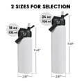 thumbnail image 6 of Hawsaiy 18oz Insulated Stainless Steel Water Bottle with Straw, Leak-Proof, BPA-Free, Keeps Cold 24h/Hot 12h, White(2 Pcs）, 6 of 9