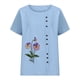 thumbnail image 3 of Camiseta Casual de Manga Corta con Botón de Cuello Redondo de las Mujeres, Tops Cortos para las Mujeres, 3 of 3