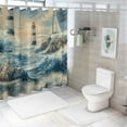 thumbnail image 7 of BCIIG Lighthouse Waves Sailboats Washable Shower Curtain Set with Hooks 60"x72, 7 of 7
