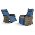thumbnail image 5 of Opohoro 59" Outdoor Swivel Chaise Lounge Set of 2 with Adjustable Backrest, Water-Resistant Outdoor Chaise Lounges for Poolside or Backyard, 5 of 11