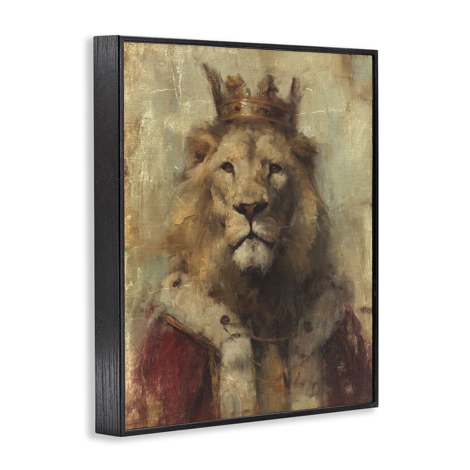 Stupell Industries Regal Lion Sovereign Black Framed Giclee Art, design by Svetlana Aleynikova