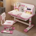 thumbnail image 3 of Floseru Kids Desk and Chair Set, Adjustable Height Ergonomic Study Table with Vision Protection & Book Bucket, 3-18 Years Children's Writing Desk Set with Cartoon Pattern, Easy Assemble, 3 of 8