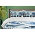 thumbnail image 2 of Ambesonne Anime Duvet Cover Set, Walking on a Snowy Path Scene, Queen, Blue Teal White, 2 of 5