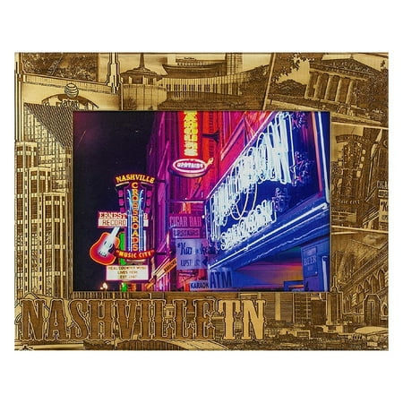 Framed Laser - Nashville Tennessee Laser Engraved Wood Picture Frame (5 x 7)