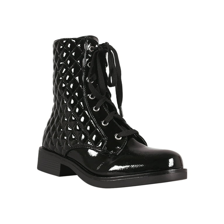 Patent quilted boots clearance