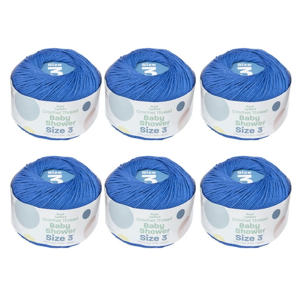 Aunt Lydia's® Baby Shower Crayon Blue Cotton Crochet Thread, 170 Yards
