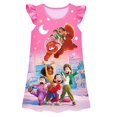 thumbnail image 2 of Kid Girls Dress Cartoon Printed Tank Tops Sleep Dress With Short Flounce Sleeves, 2 of 4