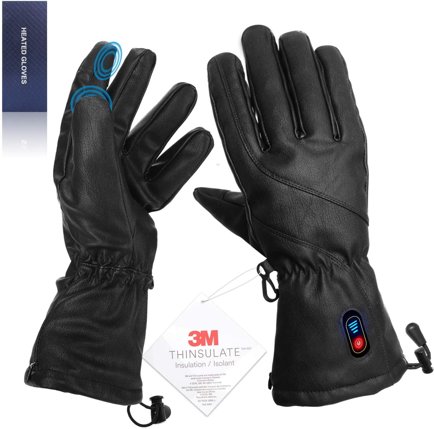 Heated Gloves For Men Women Heat Touch Screen Leather Gloves Electric Rechargeable Battery Powered Ski Gloves Hand Warmer In Winter Cold Weather Outdoor Activities Walmart Com