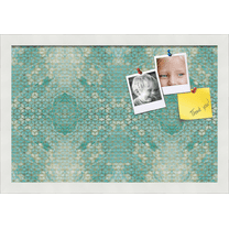 PinPix 18x12 Custom Cork Bulletin Board Aqua Poster Board Has a Fabric Style Canvas Finish, Framed in Aqua, by ArtToFrames (PinPix-1881)