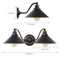 thumbnail image 3 of 2-Light Wall Gooseneck Sconce-Bathroom Black Vanity Light Fixtures with Metal Shade, 3 of 3