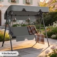 thumbnail image 4 of Ktaxon 3-Person Porch Swing with Stand, Outdoor Swing Chair with Adjustable Canopy & Cushion, Gray, 4 of 7