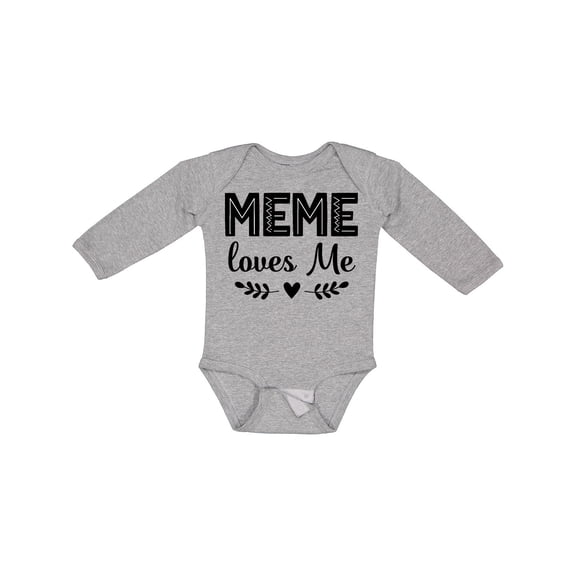 Inktastic Meme Loves Me Baby Clothes Girls Long Sleeve Baby Bodysuit