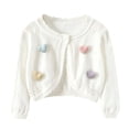 thumbnail image 6 of akafmk Toddler Girls Cropped Cardigan Ruffle Bolero Shrug One-Button Scalloped Lightweight Sweater Cover-Up Fall Outfits, Size 1-2 Years, 6 of 7