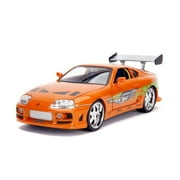 Fast & Furious 1:18 Toyota Supra Die-cast Car & 3 Brian Figure, Toys for Kids and Adults, Model Vehicles