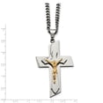 thumbnail image 3 of Stainless Steel Yellow Lord Jesus Christ Crucifix Holy Cross 24 Inch Necklace Pendant Charm Religious, 3 of 7