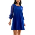 thumbnail image 3 of Women's Nina Leonard Ruffle-Sleeve Dress Color: Deep Sapphire Size: MEDIUM, 3 of 4