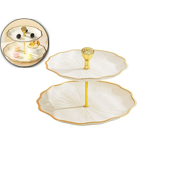 VQPeo 3-Tier Cupcake Stand Tower, Serving Tray with Trim, Dessert Display Stand, Beautiful Gift for Tea Party & Home Decor