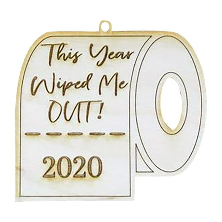 

Heiheiup Ornament Shortage 2020 Engraved Humorous- Toilet TP Paper Christmas Decoration Hangs Mirro Ball Light Hang from Ceiling