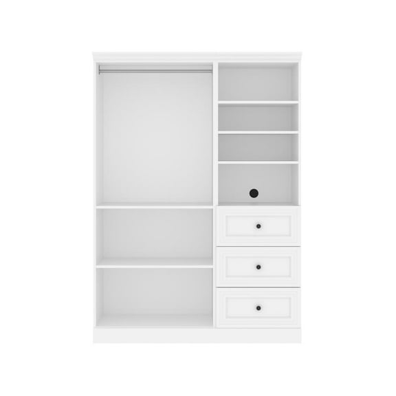 Bestar Versatile 61"W Engineered Wood Closet Organizer System in White