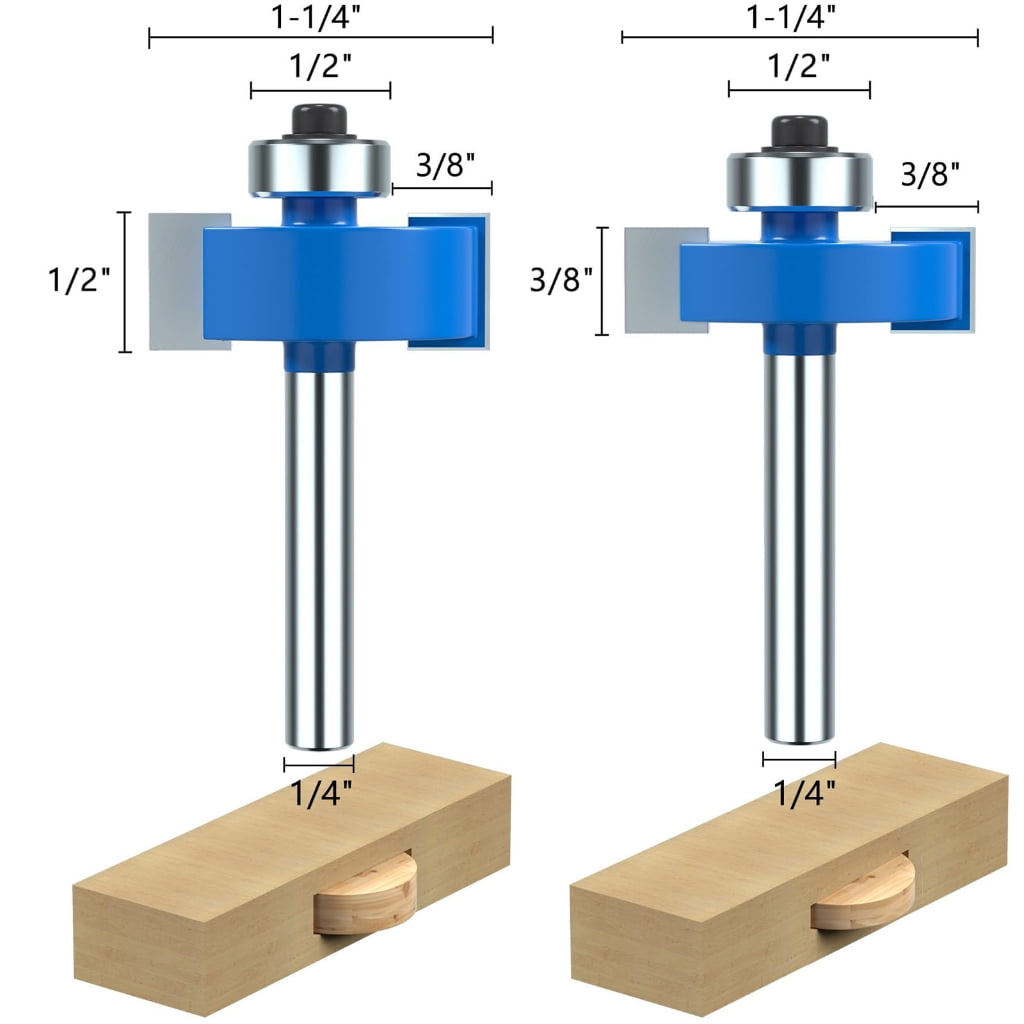 PatungKu Pack of 7 Multiple Size Router Bit Kit Stable Performances Router Bit Produced for Functional Woodworking Tasks