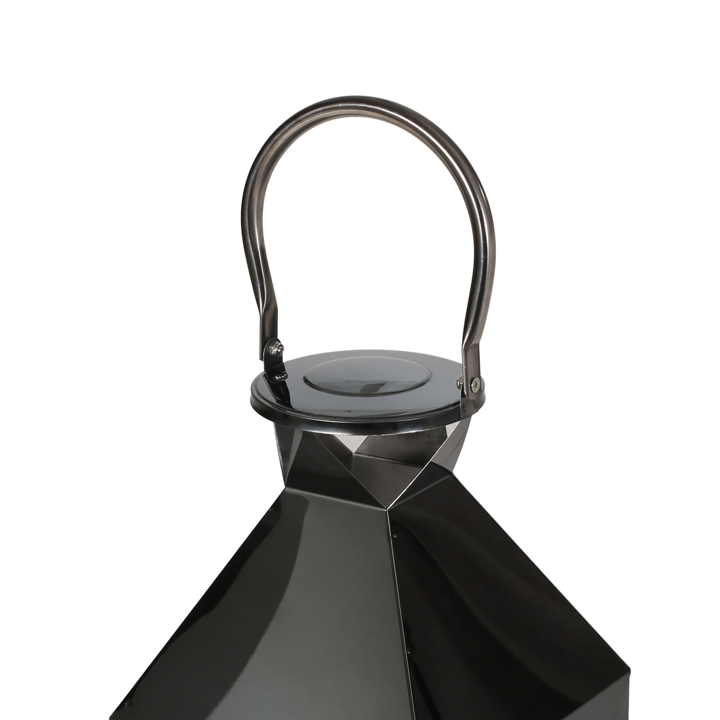 Noble House Medium Traditional Rectangle Metal Lantern, Black