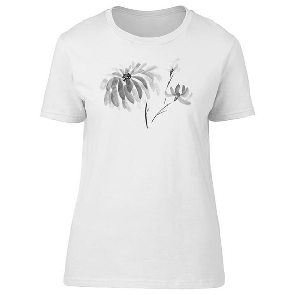 Barely Visible B&W Flowers Tee Women's -Image by Shutterstock