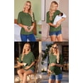 thumbnail image 5 of EKOUAER Maternity Shirts 3 Packs Short Sleeve Womens Oversized Pregnancy Tops Split Side Postpartum Blouse Clothes, 5 of 6