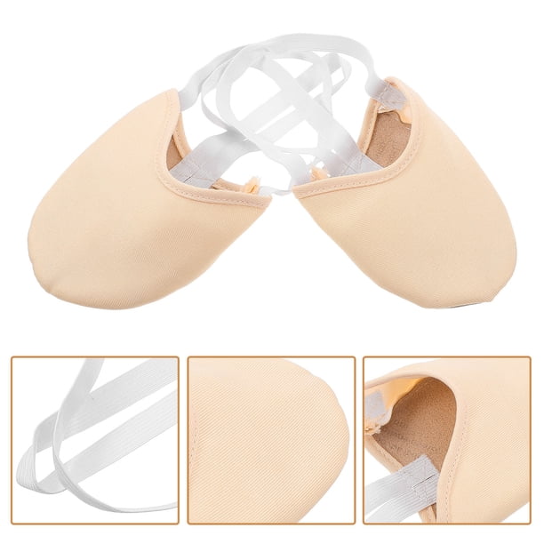 CRAFTHROU 1Par Zapatillas De Ballet Amarillas Con Medias Suelas Y Protectores De Punta Para Control Y