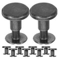 thumbnail image 1 of 10 Pcs Kit de Fixation à Vis pour Reliure de Livres pour Sacs à Main Rond Noir 0.37x0.37x0.31 Po, 1 of 9
