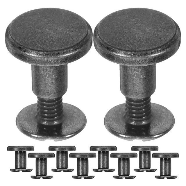 SHISUYAN Kit de Fixation de Rivets en Cuir 10 Pcs Tête Plate Rivets pour Reliure de Scrapbooking Rivets en Cuir pour Reliure de Livres Rivets à Ongles pour Reliure de Cuir Ensembles de Vis