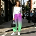 thumbnail image 6 of Xdegoge Sweatpants Women Ombre Casual Joggers High Waisted Athletic Fleece Lined Pants with Pockets Drawstring Loose Fit Workout Activewear Novelty Color Block, 6 of 9