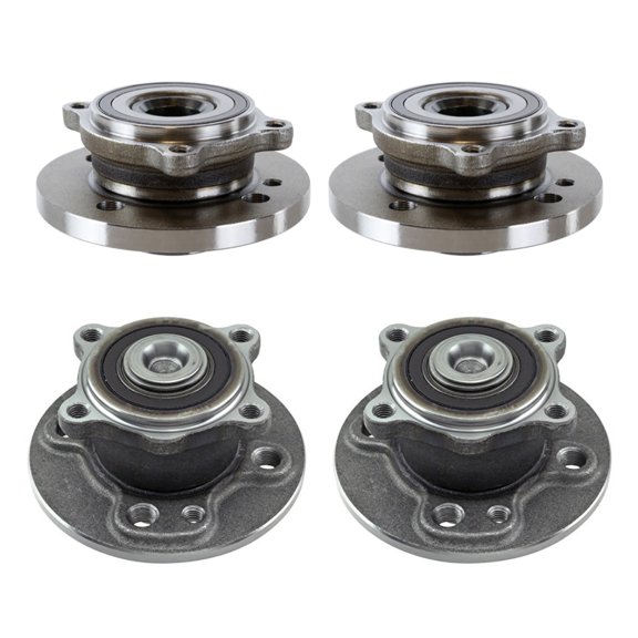 AutoShack Front & Rear Hub Bearing Assemblies for Mini, Cooper 2007-2015, FWD L4 1.6L - With ABS, 4-Lug