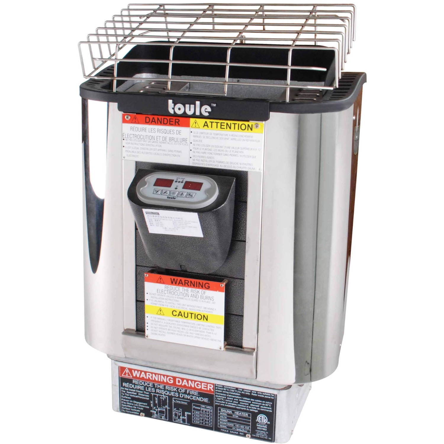 TOULE NTSA60 6 KW ETL Wet and Dry Sauna Heater Stove for Spa Sauna Room with on Heater Digital Controller