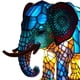 thumbnail image 2 of Lámpara de vidrieras Luz de mesa retro, vidrieras de resina, luz de noche, adorno para el hogar (elefante), 2 of 5