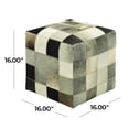 thumbnail image 4 of DecMode Leather Handmade Cowhide Stool with Patchwork Pattern, Multi Colored, 4 of 9