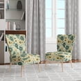 thumbnail image 2 of Designart "Vintage Dahlia In Green And Beige I" Green Floral Upholstered Accent Chair - Cottage Arm Chair For Living Room, 2 of 5
