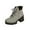 Grey, variant on Women's Ankle Boots Fashion Heel Lace Up Platform Booties Comfortable Casual Leather Shoes for Everyday Use